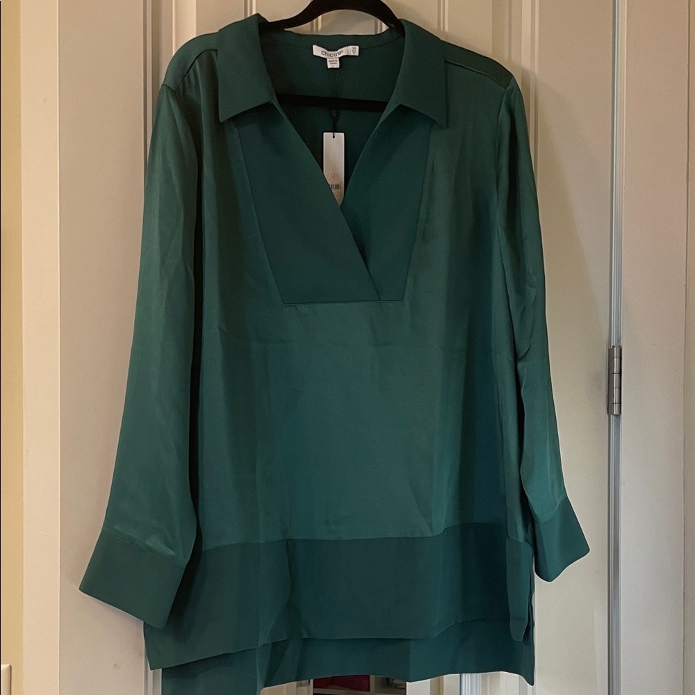 Chico's Deep Green Tunic Top